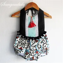 New Summer Bébé Floral Barboteuse Bébé Fille Barboteuse Enfant Gland Barboteuses Bébé Salopette Infantile Nouveau-Né Bébé Vêtements