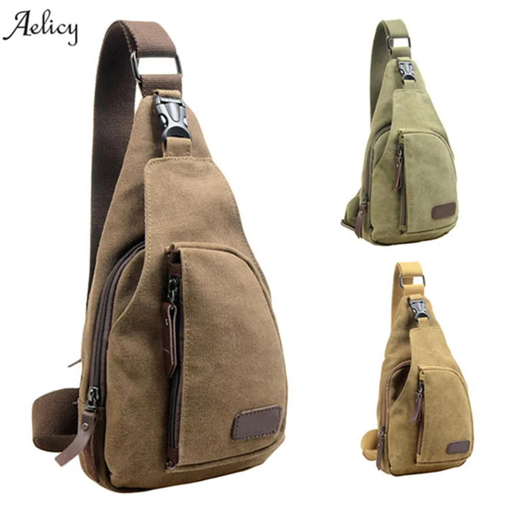 

Aelicy Mens Casual Canvas Unbalance Crossbody Shoulder Bag New Chest Bags Waist Packs 3 Color hot sale Unisex Boston Bag 2019