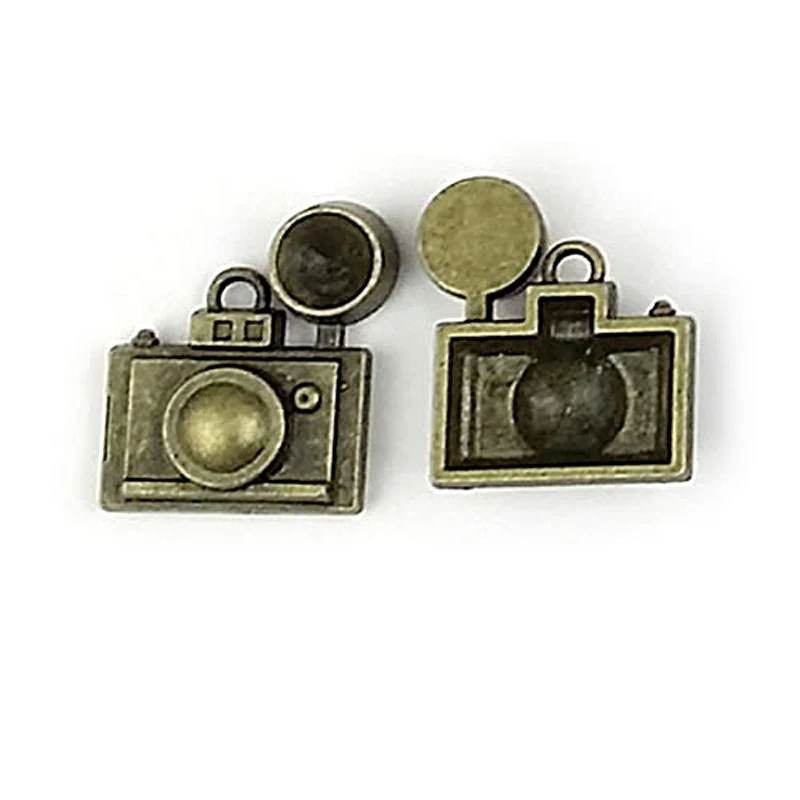 (28367)100 г около 15 шт. 25x21 мм античный бронзовый сплав цинка камеры Подвески Diy