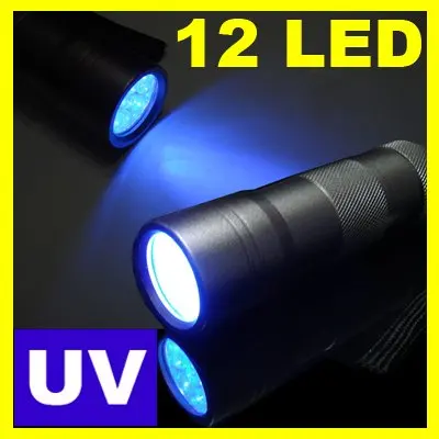 12 LED UV Ultra Violet Lamp Torch Flashlight for Camping