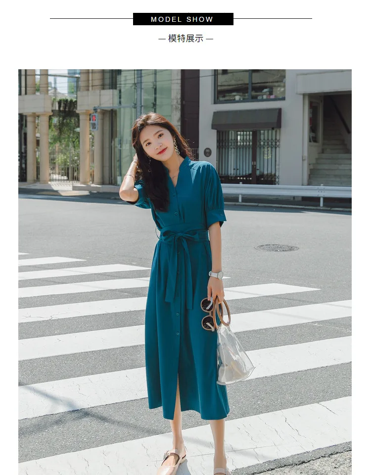 2018 Autumn Fashion Office Ladies O-Neck Long Sleeve Empire Knee Length A-Line Dree Women Elegant Solid Streetwear Dress