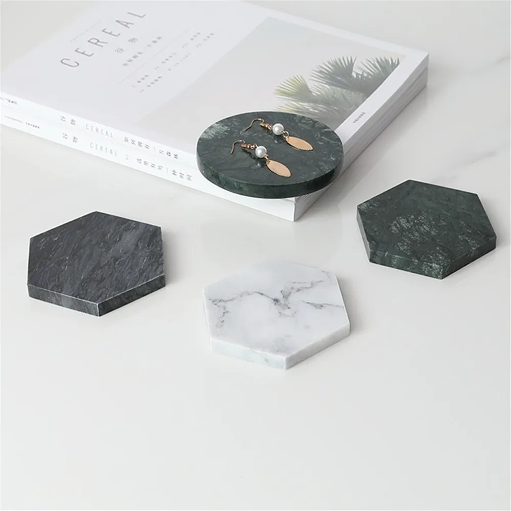 

Minimalist Marble Pattern Office Table Storage Plate Geometry Chic Scandinavian Nordic Ceramic Desk Storage Tray Organizer Decor