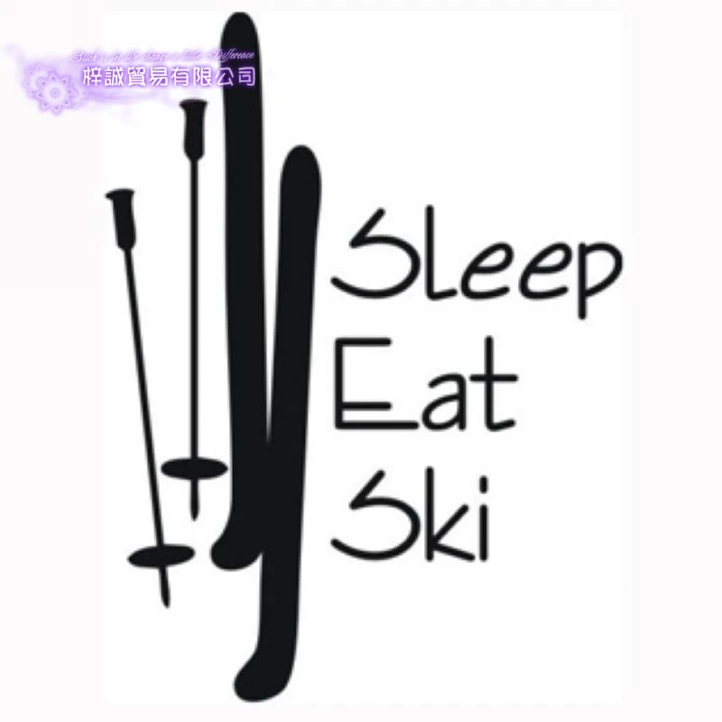 Ski Sticker Eat Sleep Ski Decal Skiing Posters Board Vinyl Wall Decals Pegatina Quadro Parede Decor Mural Ski Sticker