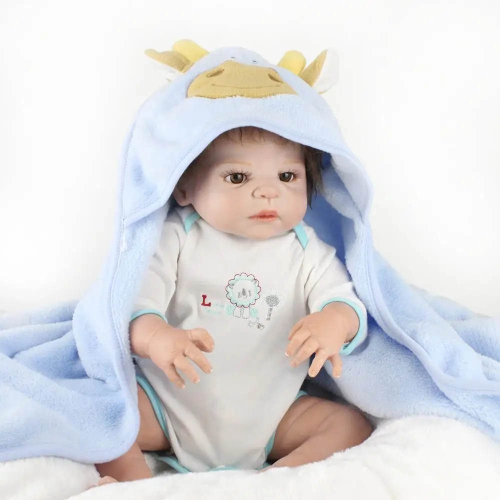 22inch 55cm Reborn baby dolls reborn silicone doll cute blanket girl