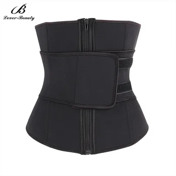 

Lover Beauty Functional Black Neoprene Body Shaper With 7 Steel Bones Abdominal Belt High Compression Zipper Waist Cincher-C