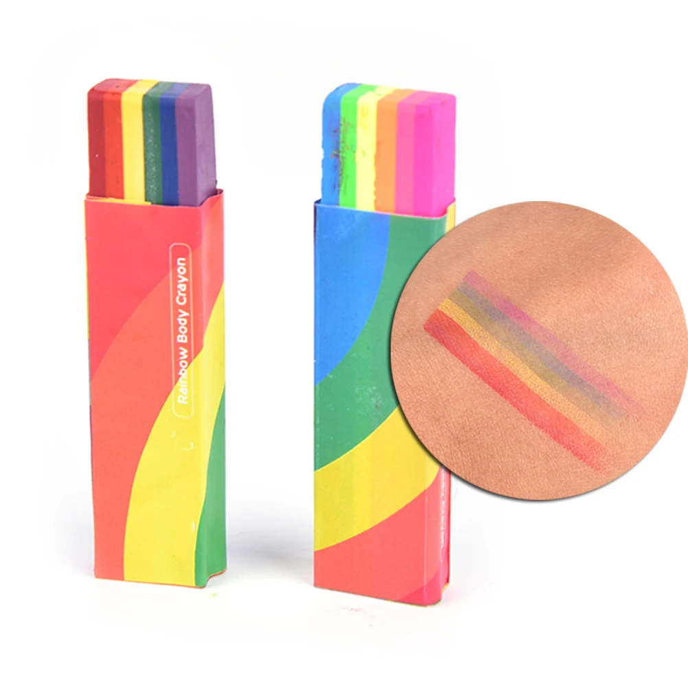 

New Fashion Face Body Paint Tattoo Rainbow Colored Painting Stick Pen Pigment Halloween Party Fancy Makeup Tools