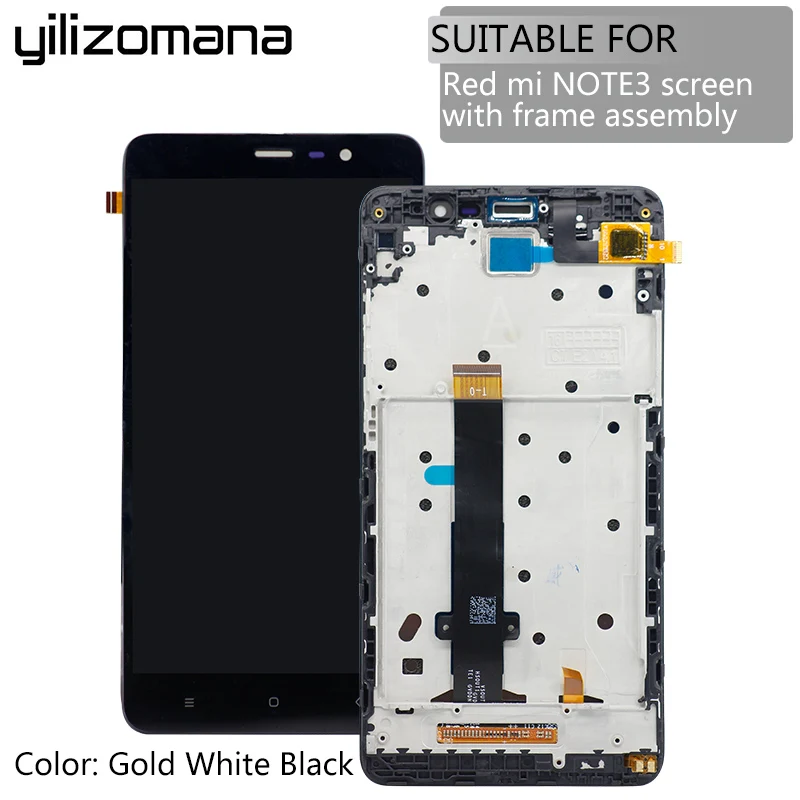 

YILIZOMANA Original 5.5'' Replacement LCD Display Touch Screen Assembly with Frame For Xiaomi Redmi Hongmi Note 3 +Tools