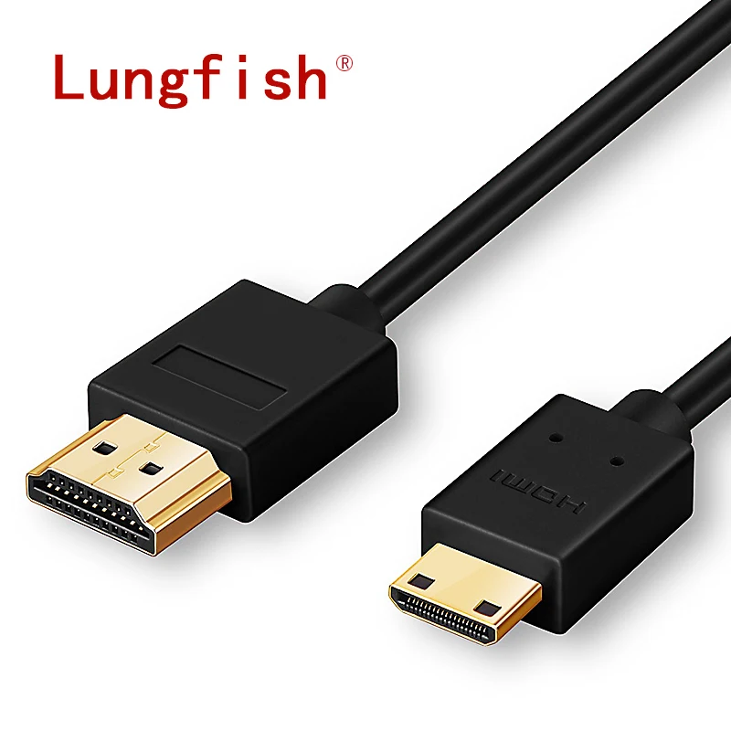 Lungfish Mini HDMI к HDMI кабель 1 М 1,5 м 2 м 3 м 5 м Папа к папа 4 к 3D 1080P для планшета видеокамеры MP4 DVD Mini HDMI кабель