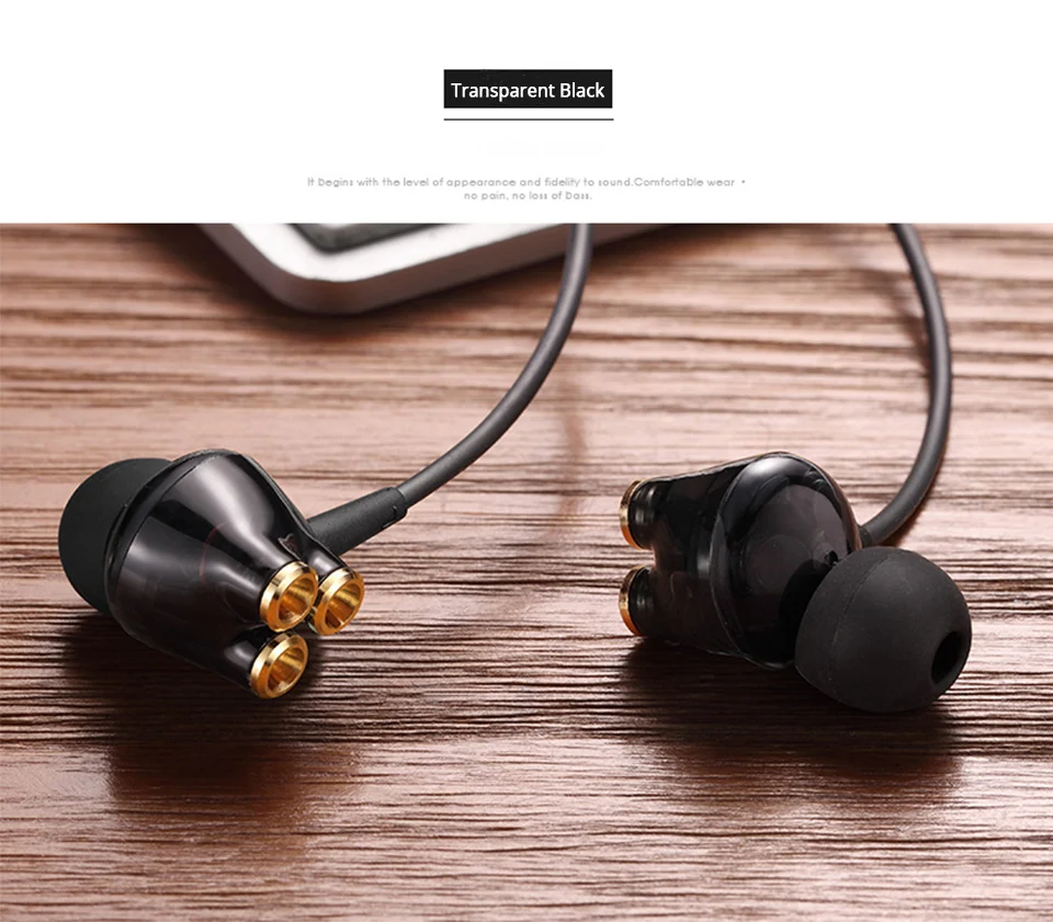 Wired earphone 6 driver Gamer headphone with microphone Sports Earphones wired earphones earbuds in ear headphones microphone (14)