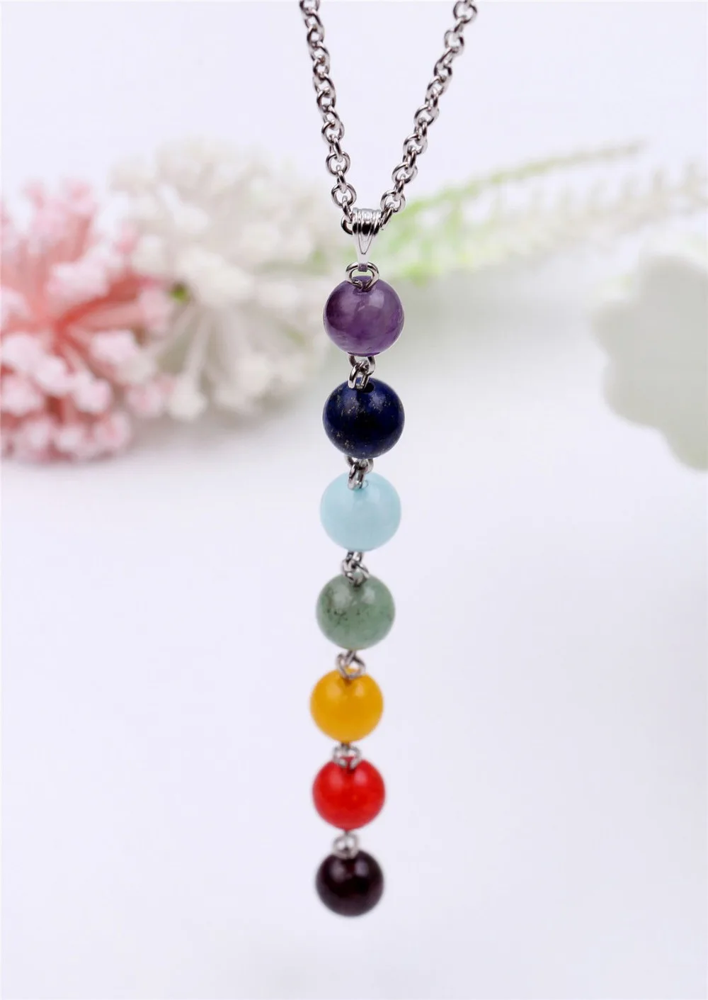Ожерелье из натурального камня чакры 7 Шарм в виде чакры|necklace cross pendant|pendant citrinenecklace