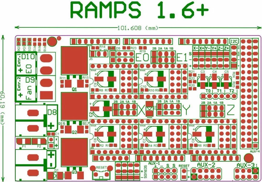 3D-принтеры Запчасти Ramps 1,6 плюс Доска Обновление базы на пандусы 1,6 1,5 1,4 Плата блока программного управления TMC2130 TMC2208 Drv8825 A4988 драйвер