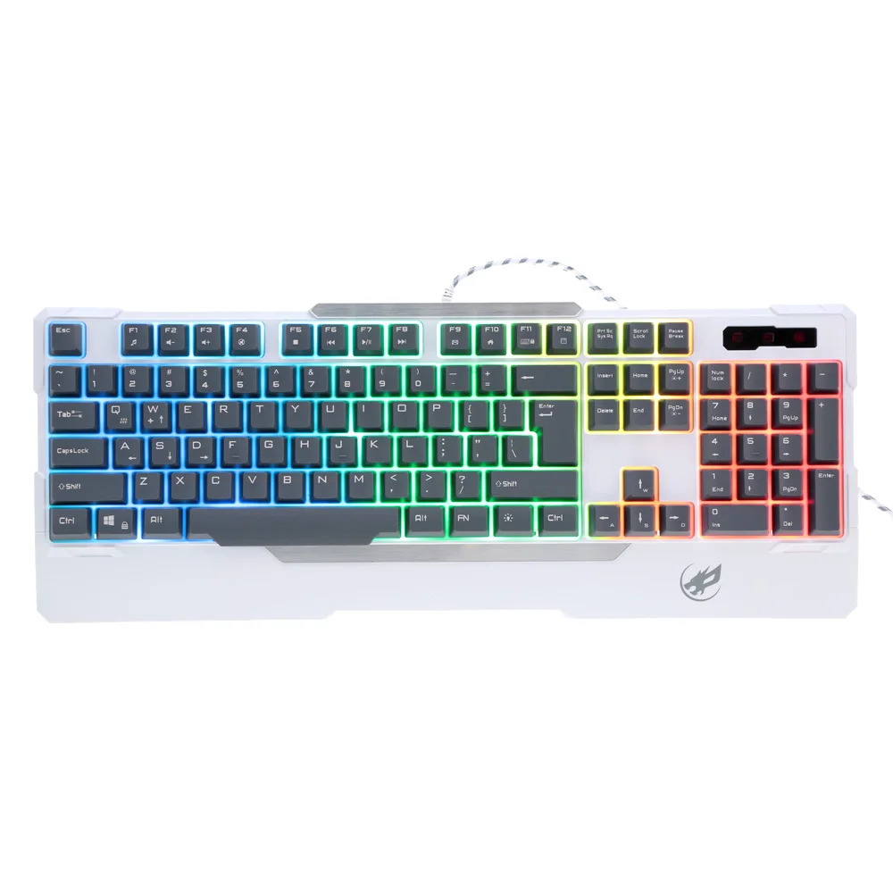 Steel Shaft Semi Mechanical Keyboard USB Wired LED Colorful Rainbow Backlight Water Resistant Gaming Keyboard for Laptop Desktop Steel Shaft Semi Mechanical Keyboard USB Wired LED Colorful Rainbow Backlight Water Resistant Gaming Keyboard for Laptop Desktop