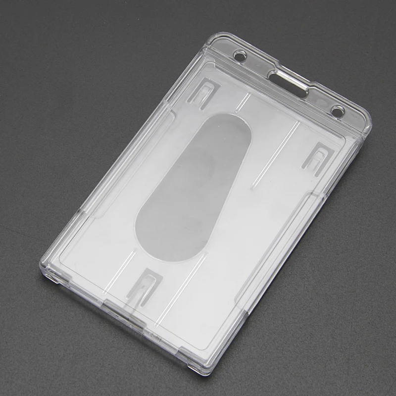 1PC Plastic ID Card Holder Double Side Clear Badge Cover Transparent Horizontal Travel Card ID Badge Holders New