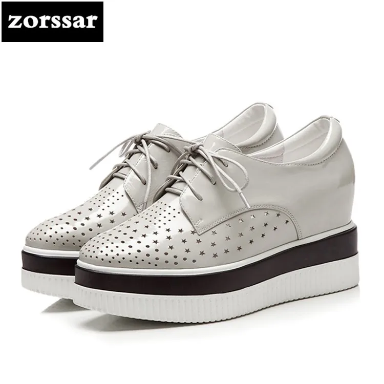 

{Zorssar} summer breathable shoes platform heels 2018 New Womens Wedges Height Increasing Casual shoes Ladies High heels pumps