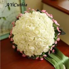 AYiCuthia PE невесты цветы великолепные ручной работы свадебные цветы невесты Свадебные букеты Искусственные розы Букеты Свадебные S48