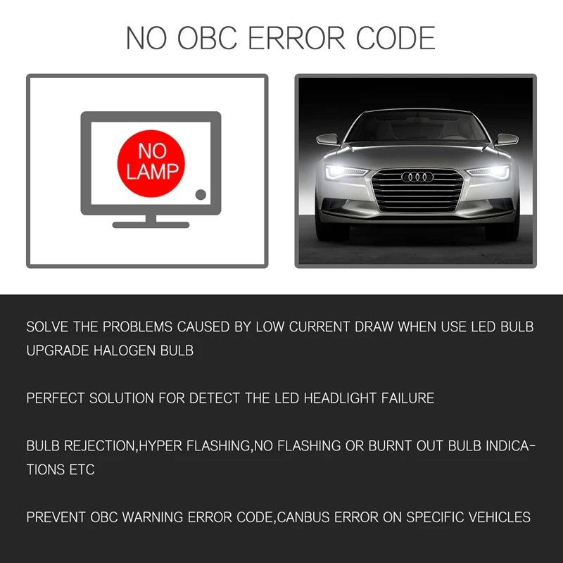 Oslamp 2шт Canbus жгут проводов адаптер H4 H7 H8 H9 H11 H13 9005 9006 светодиодный автомобильный