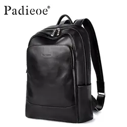 Padieoe оригинальный кожаный рюкзак школьная сумка мужской ноутбук рюкзак Новогодний подарок для подростка из натуральной кожи 15 "Сумка для
