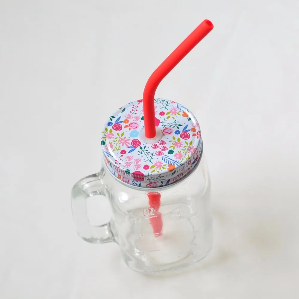 4 шт./лот mason jar крышки с соломенными отверстиями, Daisy Cut Mason Jar крышки сосуд в форме петуха крышка вечерние питьевые принадлежности, цветочный узор крышки plumyl