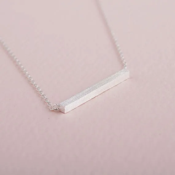 2014-Fashion-18k-Silver-Square-Bar-Necklace-Free-Shipping