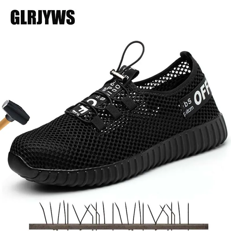 

Men's Safety Shoes Steel Toe Construction Protective Footwear Lightweight 3D Shockproof Work Casual Breathable Outdoor Sneakers