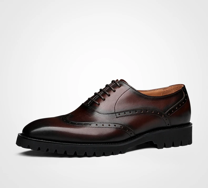 MYCOLEN/Мужская обувь с перфорацией в минималистичном стиле; сезон осень; новые кожаные ботинки; модельные туфли; коричневые оксфорды; chaussure homme