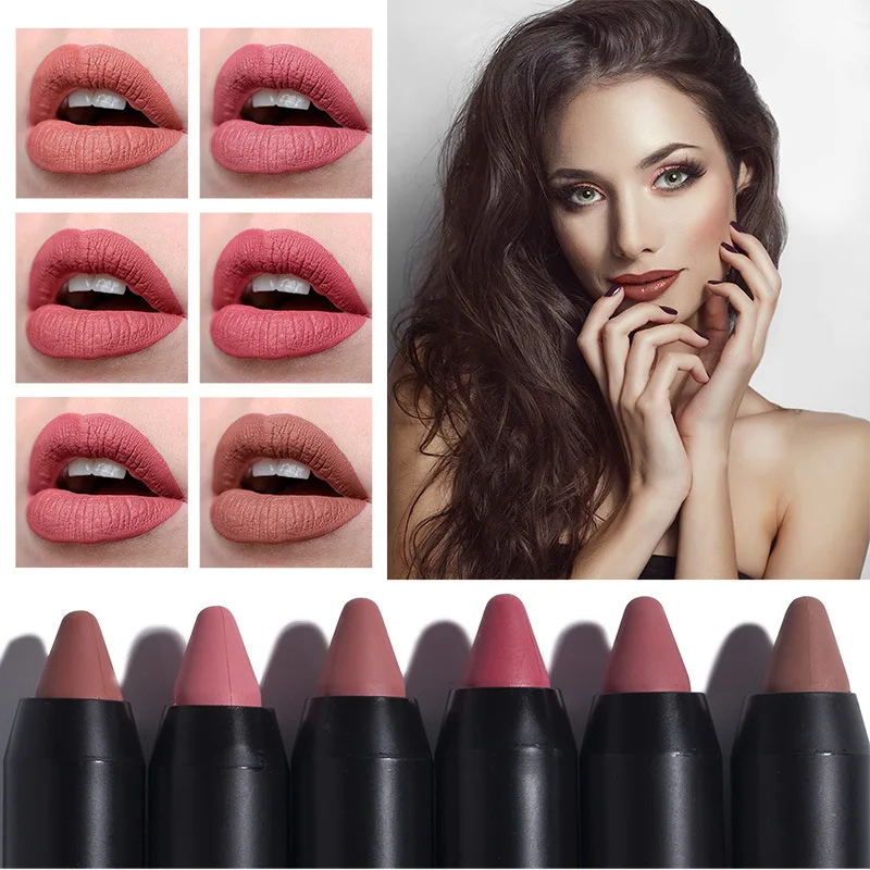 

Matte Lipstick Crayon Velvet Lip Stick Waterproof Nutritious Red Tint Nude Batom Makeup Set Lip Cosmetic Make Up Pigment Tool