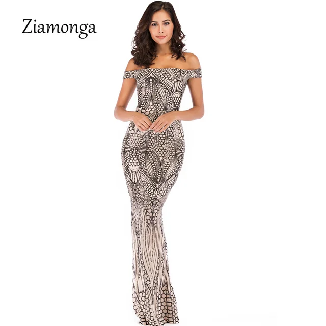 Black Strapless Sequin Dress