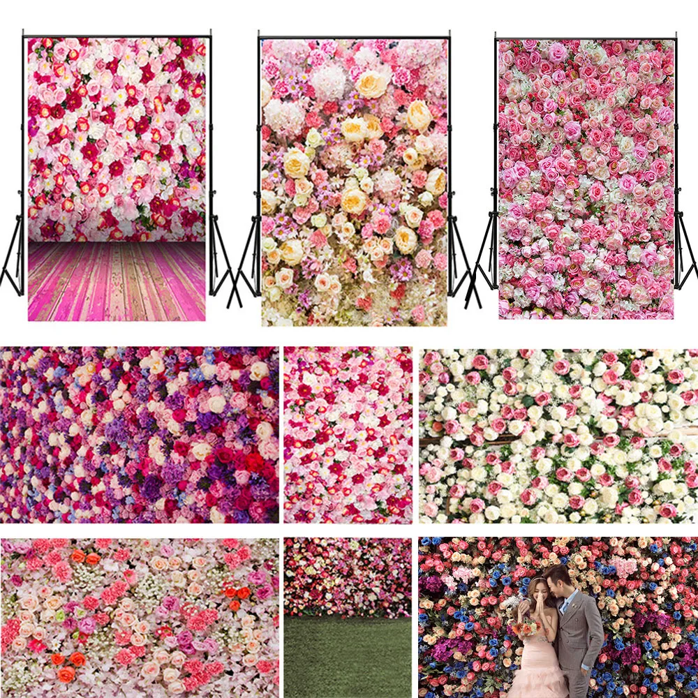 WHISM декоративный Виниловый фон романтический цветочный фон для свадебной вечеринки фоны цветущие цветы фото ткань 5x7 футов(150x210 см