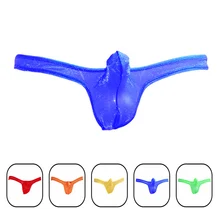 Сексуальное нижнее белье для геев, яркое прозрачное Мужское нижнее белье, облегающие мужские трусы с эффектом пуш-ап, трусы с рукавом для пениса, бандаж