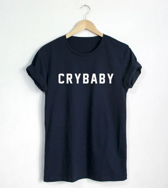 Футболка CRYBABY футболка с забавными цитатами модная хипстерская унисекс больше