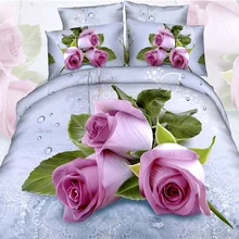 3D Rose Floral Printing Bedding Set for Full – Queen Size Bed,Cotton Duvet Cover Pillowcase Bed Sheets Some Areas Free Shipping