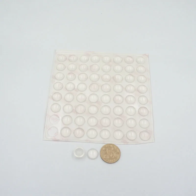 64pcs Door Stopper 11MM Dia 4MM Thickness Silicon Rubber Kitchen Cabinet Self-Adhesive Damper Pad Furniture Hardware 5