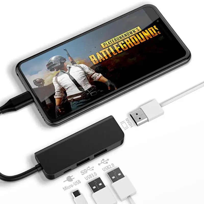 

4 Port HD Converter Type-C to Micro USB USB 3.0 USB 2.0 HDMI HUB Adapter
