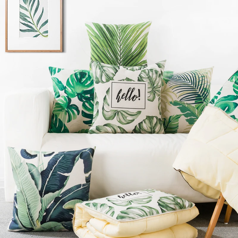 

INS Creative Leaf Blanket Various Patterns Cotton & Linen Material Office/Home/Car Multifunction Cushion/Quilt
