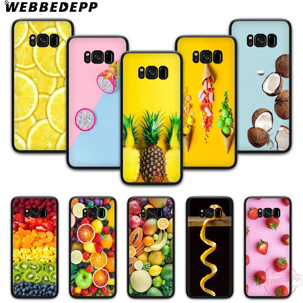 WEBBEDEPP Summer fruit Soft Phone Case for Samsung S6 S7 Edge S8 S9 S10 Plus J4 J6 J7 J8 Note8 9 10 |