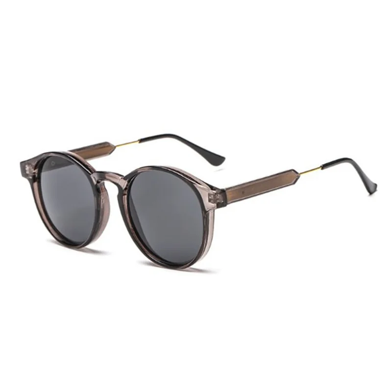 Ретро Круглые Солнцезащитные очки для женщин и мужчин фирменный дизайн прозрачные женские солнцезащитные очки для мужчин Oculos De Sol Feminino солнцезащитные очки - Цвет линз: Grey