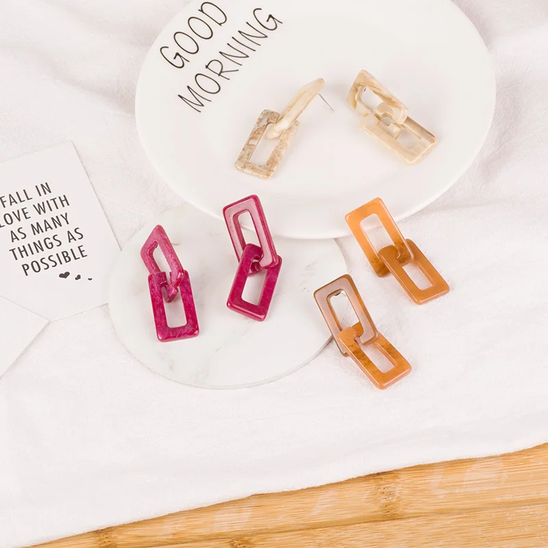 GuanLong Vintage Dangle Fashion Resin Earrings Women Big Long Geometric Acrylic Drop Earring Female Party Gifts Dangling Jewelry (1)