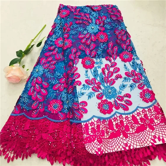 

Nigerian Lace Fabrics For Wedding 2019 African French Lace Fabric High Quality 3D Lace With 3 D Flowers Little Sun Pattern(11-18