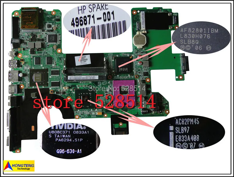 original 496871-001 for HP HDX18 laptop motherboard PM45 with NVIDIA Graphics card DDR2 100% Test ok