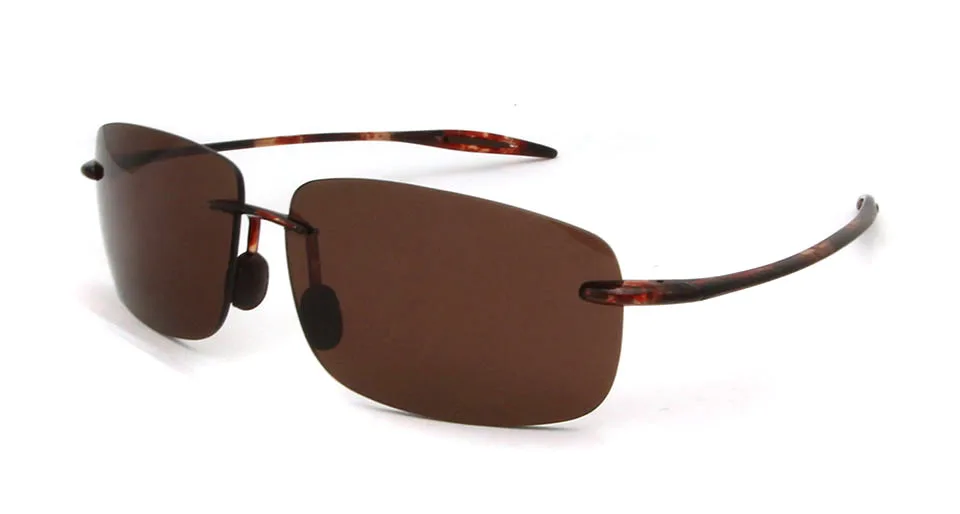 ESNBIE фирменный дизайн TR90 пластиковые титановые нейлоновые Квадратные Солнцезащитные очки для мужчин и женщин без оправы Солнцезащитные очки для рыбалки Oculos Gafas Trend - Цвет линз: TORTOISE SUNGLASSES