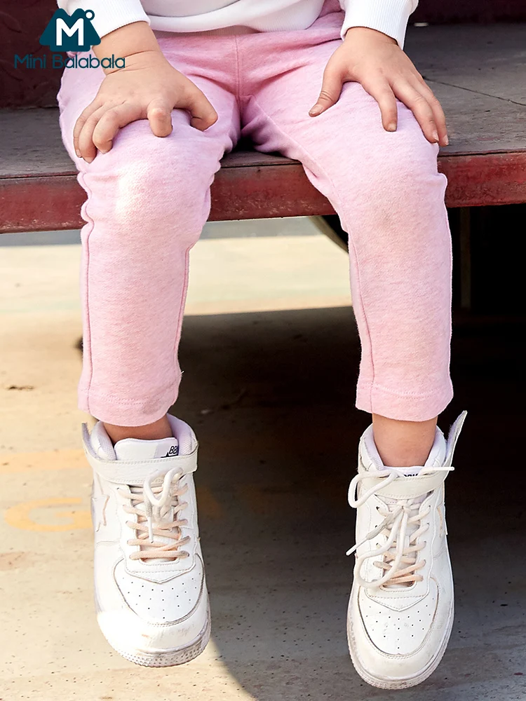 

Mini Balabala Kids Toddler Girls 100% Cotton Sweatpants Pull On Pants with Elastic Waist Children Autumn Pants Trousers Joggers