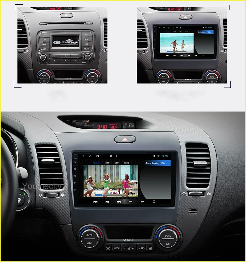 Perfect Youmecity Android 9.0 Car DVD Player for Kia CERATO K3 FORTE 2007-2018 headunit radio video Gps wifi IPS Screen Octa Core 2DIN 2