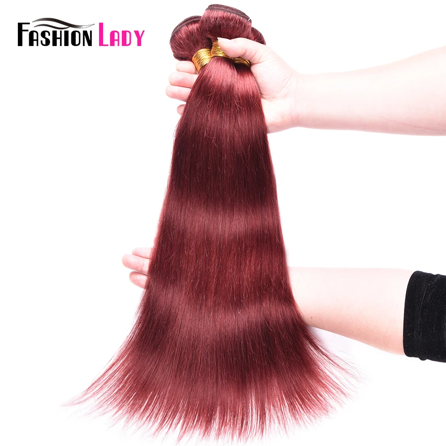Модные женские предварительно Цветные Красные волосы 3 Связки с закрытием 33 # перуанские прямые человеческие волосы плетение с кружевом