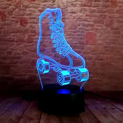 Роликовые коньки Модель 3D иллюзия Led красочные изменить настольный ночник Flash освещение Ics скейт фигурки и игрушки