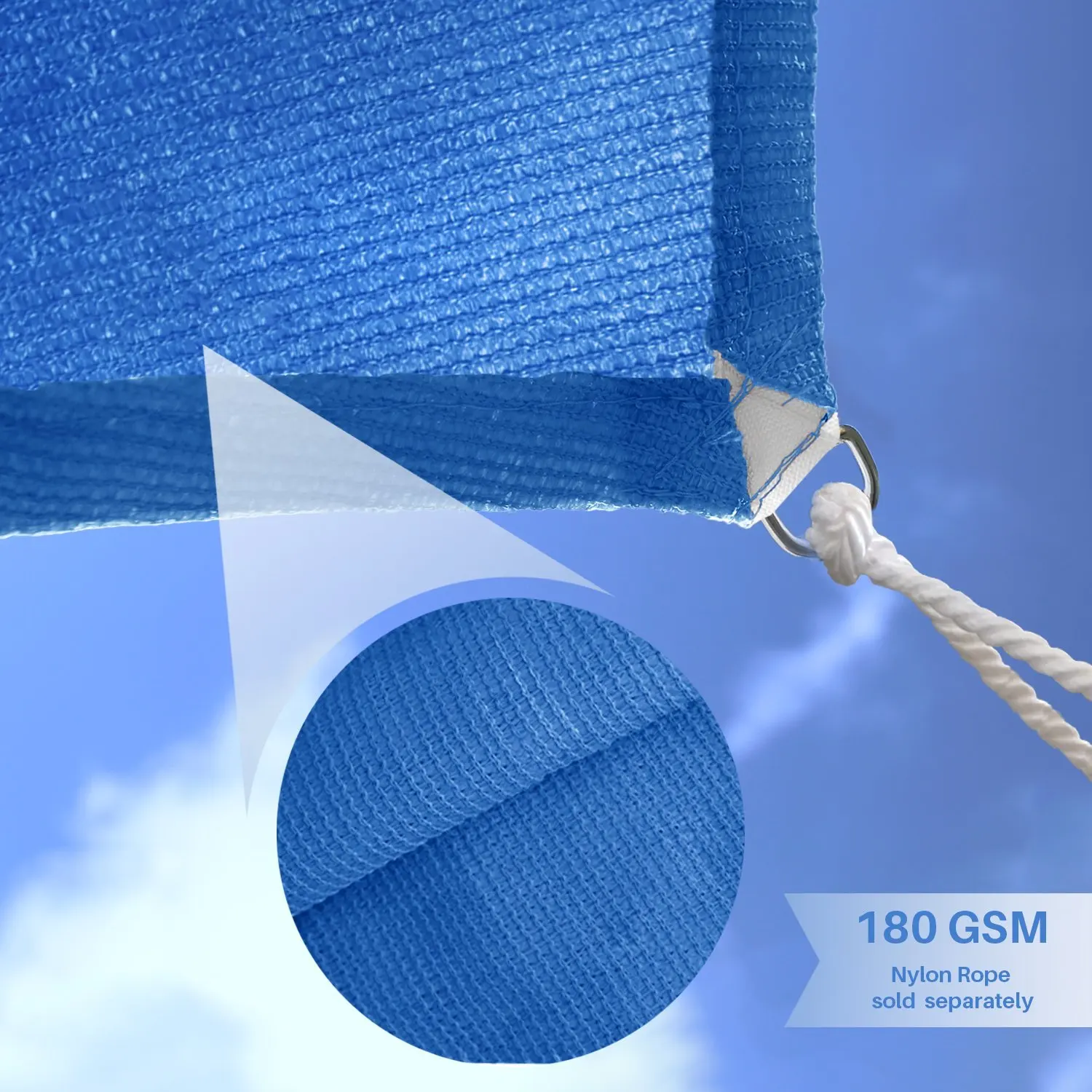 4*4Sun Shade Sail Blue Straight Edge Rectangle UV Block Durable Awning