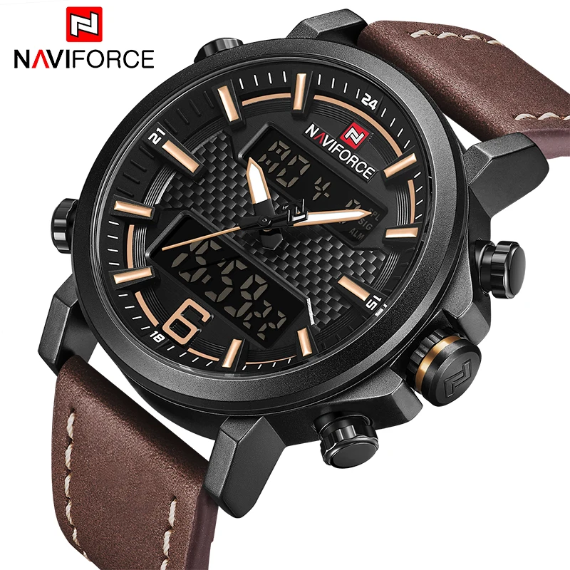 Luxury Brand NAVIFORCE Men Military Quartz Watches Men's LED Date Analog Digital Watch Male Casual Sport Clock Relogio Masculino Luxury Brand NAVIFORCE Men Military Quartz Watches Men's LED Date Analog Digital Watch Male Casual Sport Clock Relogio Masculino