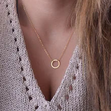 Новая мода геометрический круглый кулон Dargon минимализм Для женщин аксессуары короткие кулоны с цепочкой вечерние украшения подарок NB602