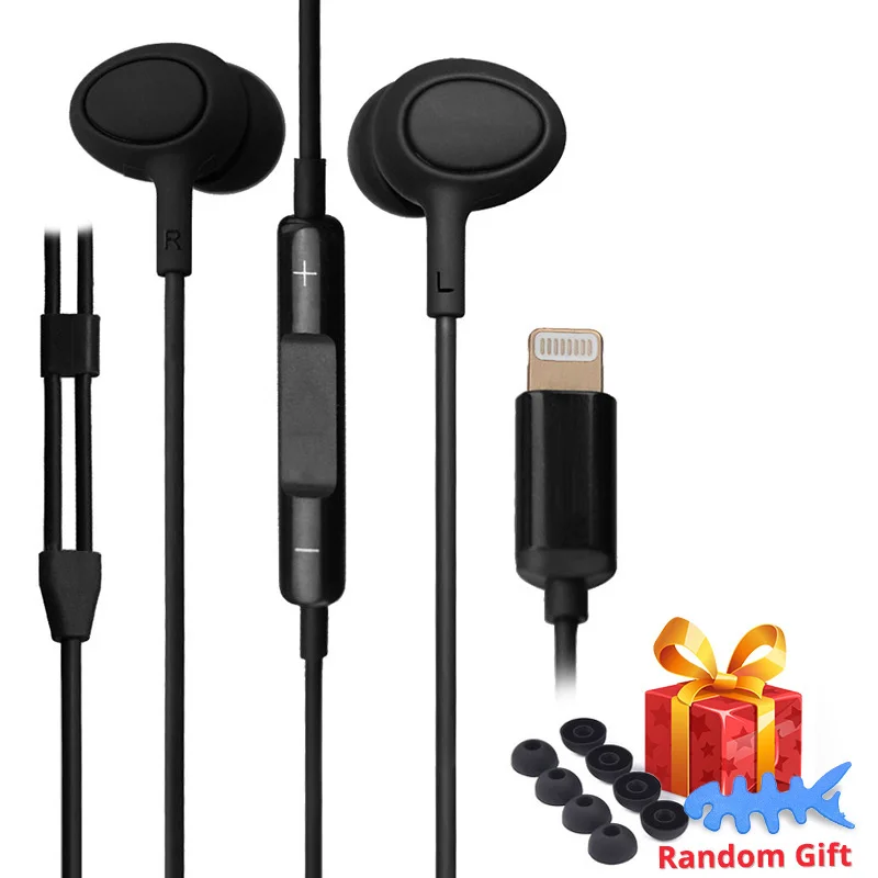 

FGHGF 100% Original Earphone For Lightning Iphone8 X L Bending Line Control Microphone Headphone For Iphone/Ipad/Ipod Headset