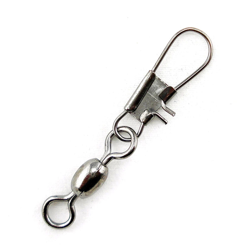 10/20 pcs/lot Crane Swivel with Interlock Snap Fishing Swivel Hook