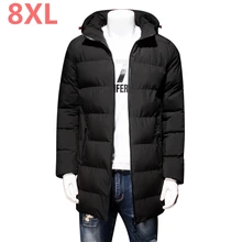Плюс Размеры 8XL зимняя утепленная длинная парка куртки Для мужчин теплая верхняя одежда с хлопковой подкладкой мужской Повседневное Термальность ветровки Костюмы
